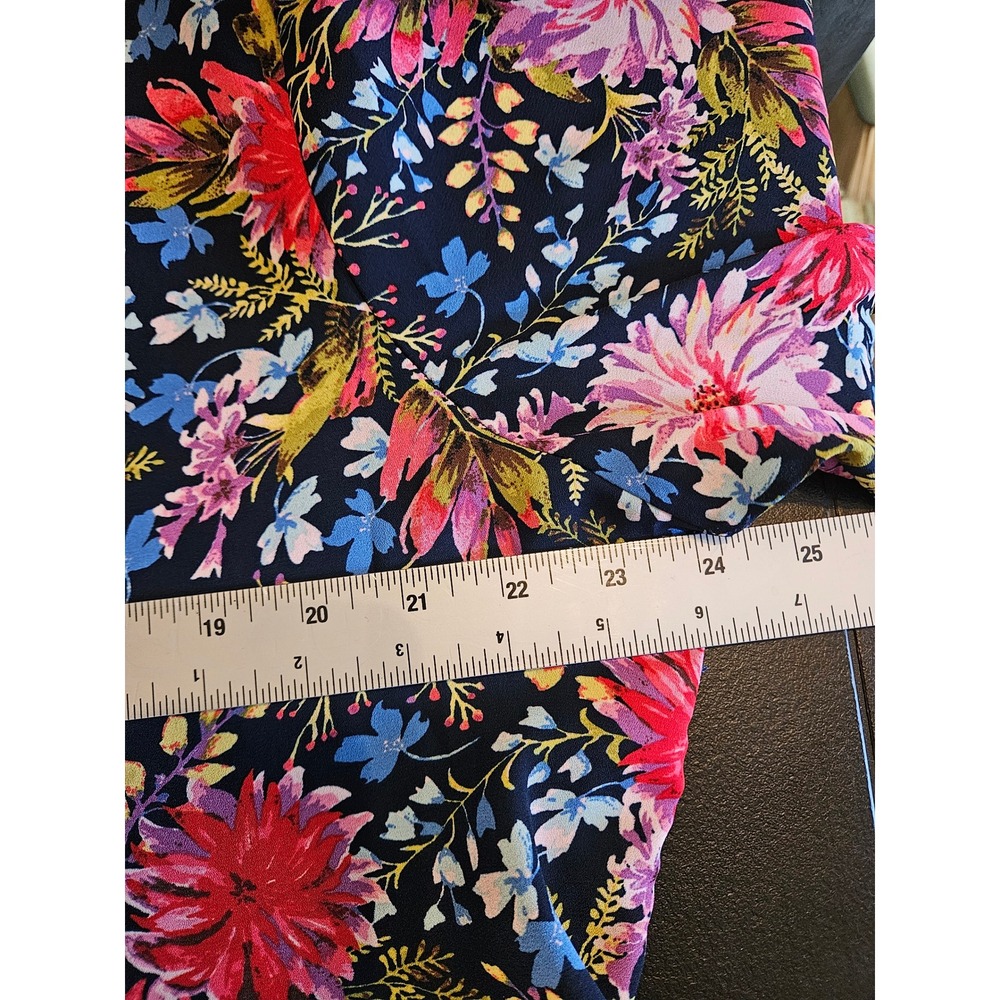 The Pioneer Woman Peasant Top Women XXXL Navy Blue Ditzy Floral 912P908PW #803 - Picture 5 of 11